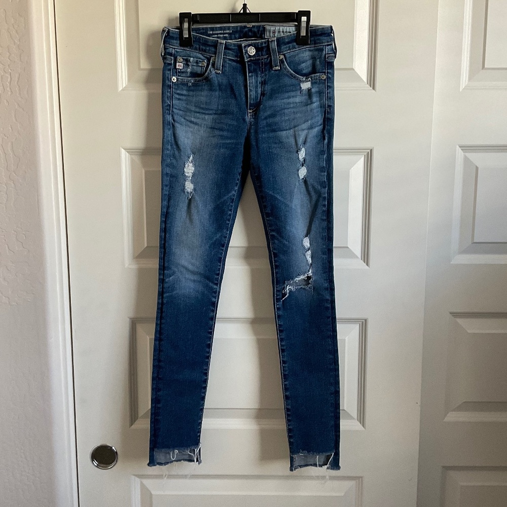 AG Adriano Goldschmied The Legging Ankle Distressed Jeans - Size 24